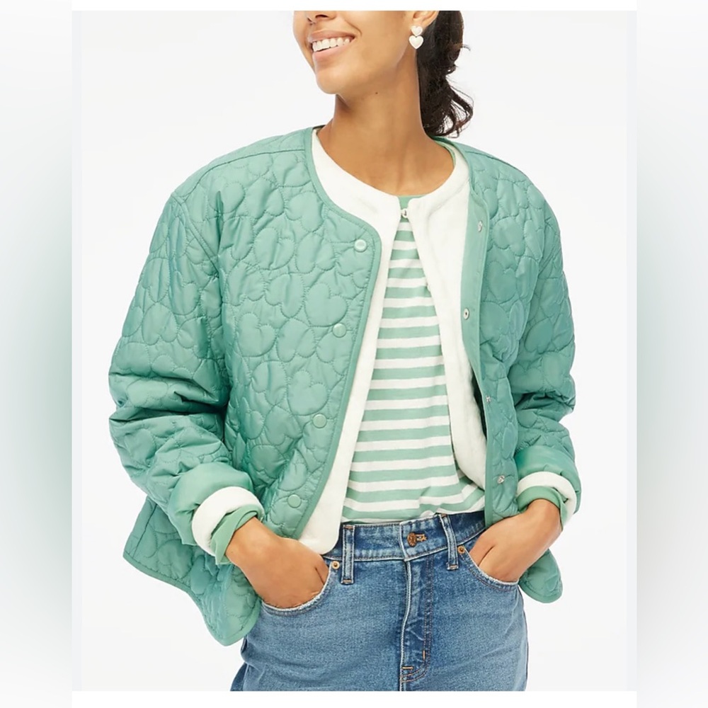 NWT J Crew Factory Lightweight Quilted Heart Jacket
